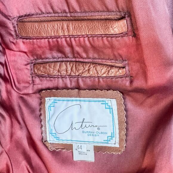 Arturo by Burray Olson Genuine Leather Vest Southwestern/Native American Motif - Picture 9 of 9